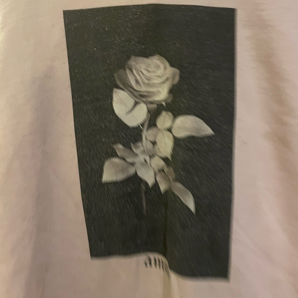 Gilden Women’s pink rose, long sleeve sweatshirt hoodie- Large - Picture 2 of 5